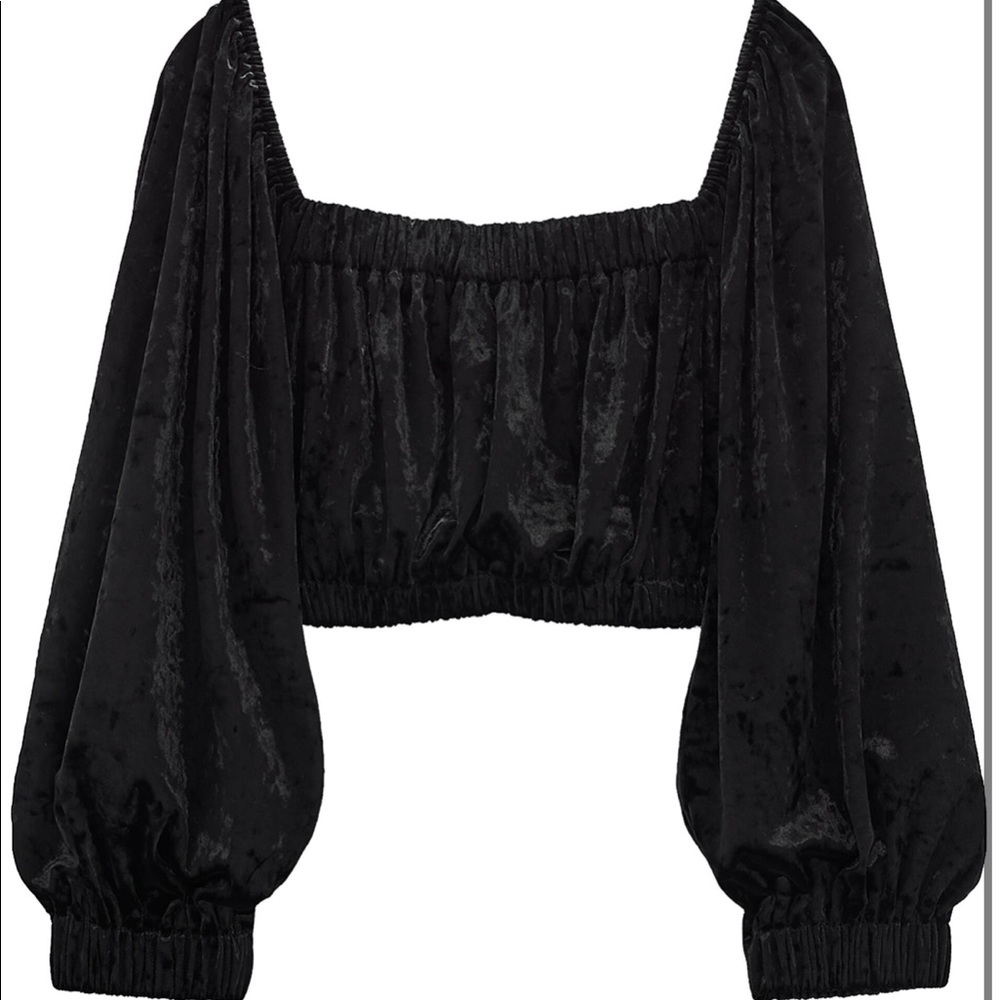Zara velvet cropped top